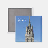Belfort in Gent, België Magneet (Voorkant / Achterkant)