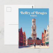 Belfort van Brugge België Briefkaart (Voorkant / Achterkant)
