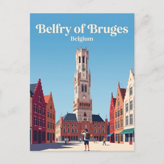 Belfort van Brugge België Briefkaart (Voorkant)