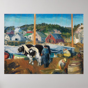 Belg - Ox Team, Wharf op Matinicusm Poster