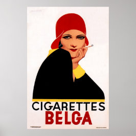 BELGA CIGARETTES Belgium Cigar  Art Deco Poster
