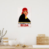 BELGA CIGARETTES Belgium Cigar  Art Deco Poster (Keuken)