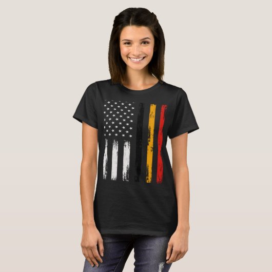 Belgian American Flag T Shirt Pride Belgium USA (Voorkant volledig)