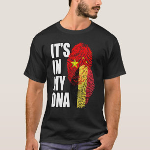 Belgian And Chinese Mix DNA Flag Heritage T-shirt