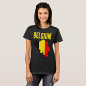 Belgian  Belgium Country Map Flag T-shirt (Voorkant volledig)