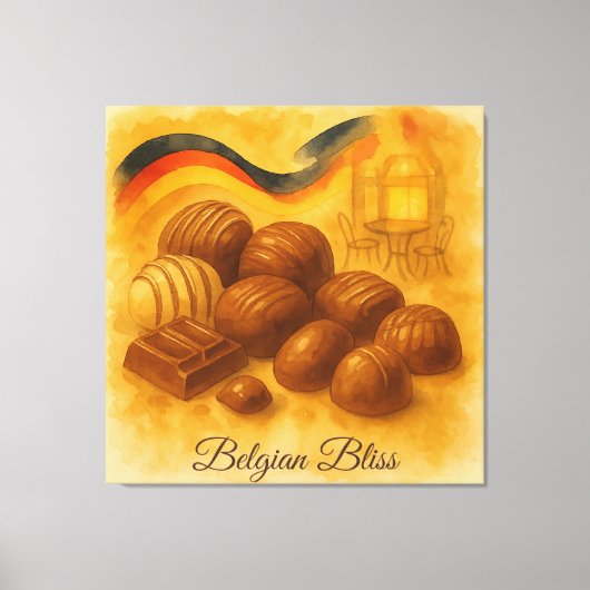 Belgian Bliss – Belgian Chocolate Waterverf Canvas Afdruk (Voorkant)