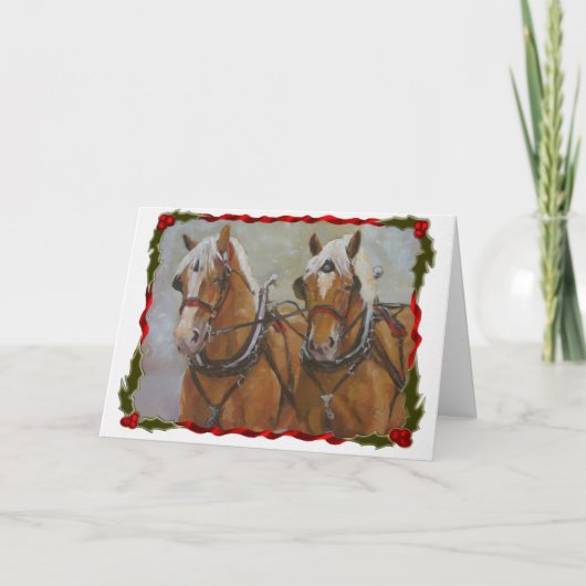 Belgian Draft Horse Christmas Kaart (Voorkant)