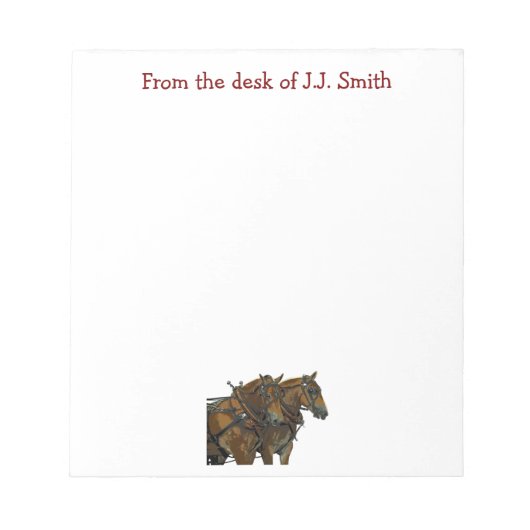 Belgian Draft Horse Team Notepad Notitieblok (Voorkant)
