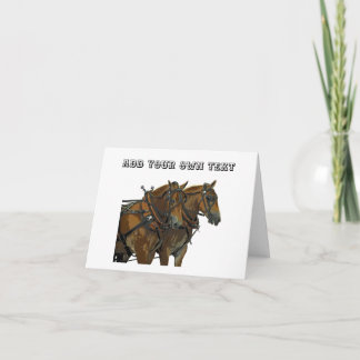 Belgian Draft Horse Teamwork Greeting Card Kaart