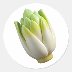 Belgian Endive Plastic 3D – Glanzend rond etiket