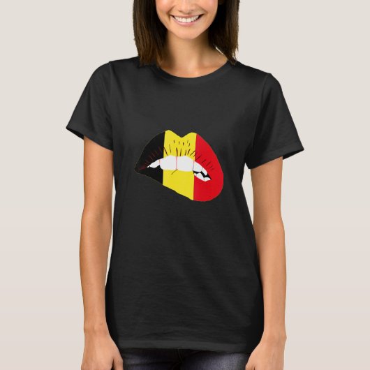 Belgian Flag Lips Belgian Pride Belgie Belgian Roo T-shirt (Voorkant)