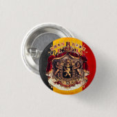 Belgian flag with coat of arms ronde button 3,2 cm (Voorkant /achterkant)