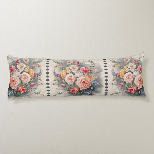 Belgian Floral Elegance Body Pillow Lichaamskussen (Achterkant)