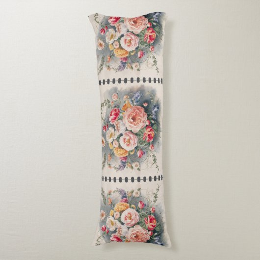 Belgian Floral Elegance Body Pillow Lichaamskussen (Voorkant Verticaal)