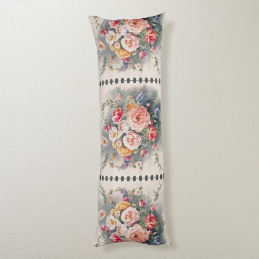 Belgian Floral Elegance Body Pillow Lichaamskussen (Achterkant (Verticaal))