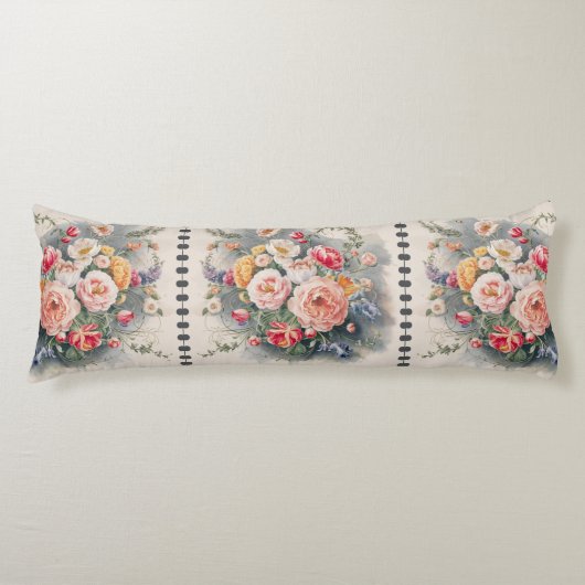 Belgian Floral Elegance Body Pillow Lichaamskussen (Voorkant)