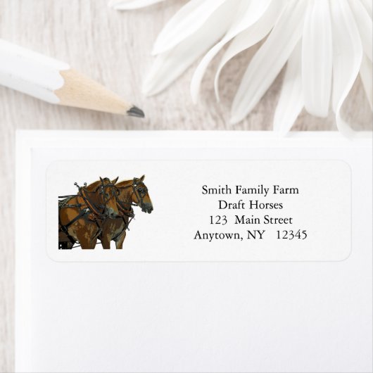 Belgian Horse Draft Team Return Address Labels (Insitu)