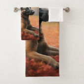 Belgian Malinoi in de herfst laat Herfst inspirere Bad Handdoek (Insitu)