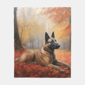 Belgian Malinoi in de herfst laat Herfst inspirere Fleece Deken (Voorkant)