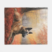 Belgian Malinoi in de herfst laat Herfst inspirere Fleece Deken (Voorkant (Horizontaal))