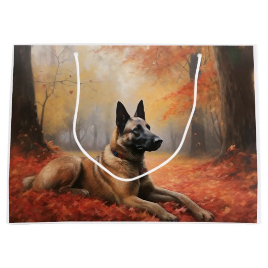 Belgian Malinoi in de herfst laat Herfst inspirere Groot Cadeauzakje (Voorkant)