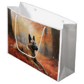 Belgian Malinoi in de herfst laat Herfst inspirere Groot Cadeauzakje (Voorkant Gekanteld)