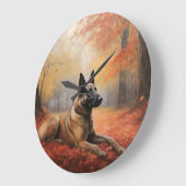 Belgian Malinoi in de herfst laat Herfst inspirere Grote Klok (Hoek)