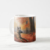 Belgian Malinoi in de herfst laat Herfst inspirere Koffiemok (Voorkant links)