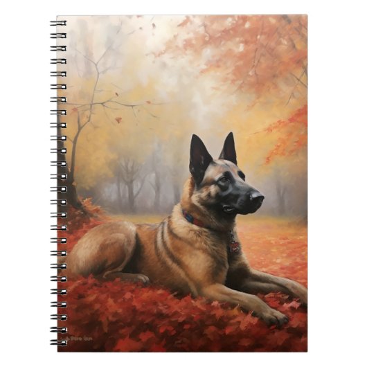 Belgian Malinoi in de herfst laat Herfst inspirere Notitieboek (Voorkant)