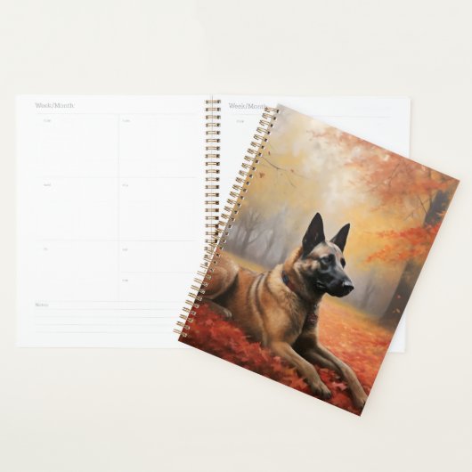 Belgian Malinoi in de herfst laat Herfst inspirere Planner (Display)