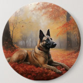 Belgian Malinoi in de herfst laat Herfst inspirere Ronde Button 6,0 Cm (Voorkant)