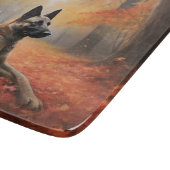 Belgian Malinoi in de herfst laat Herfst inspirere Snijplank (Hoek)