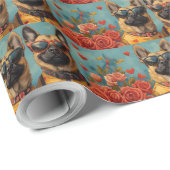 Belgian Malinoi met hart Rozen Valentijnsdag Cadeaupapier (Rol Hoek)