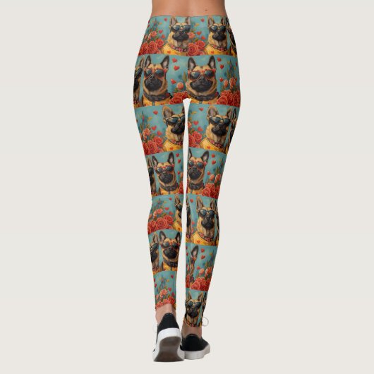 Belgian Malinoi met hart Rozen Valentijnsdag Leggings (Achterkant)