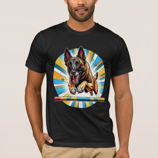 Belgian Malinois Agility Jump T-shirt (Voorkant)