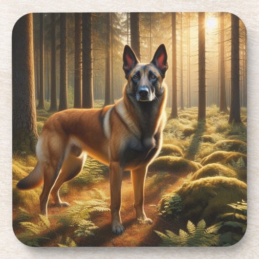 Belgian Malinois Bier Onderzetter (Voorkant)