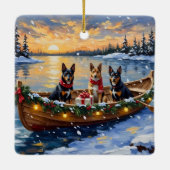 Belgian Malinois Christmas Boat Holiday Keramisch Ornament (Achterkant)