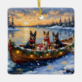 Belgian Malinois Christmas Boat Holiday Keramisch Ornament (Voorkant)