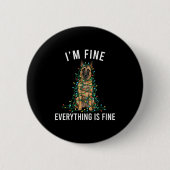 Belgian Malinois Christmas I'm Fine Everything Is  Ronde Button 5,7 Cm (Voorkant)