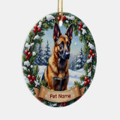 Belgian Malinois Christmas Keramisch Ornament (Rechts)