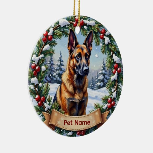 Belgian Malinois Christmas Keramisch Ornament (Rechts)