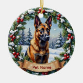 Belgian Malinois Christmas Keramisch Ornament (Voorkant)