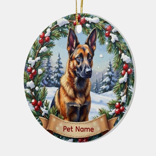 Belgian Malinois Christmas Keramisch Ornament (Links)