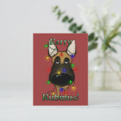 Belgian Malinois Christmas Lights Feestdagenkaart (Staand voorkant)