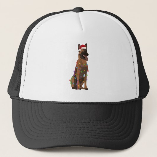 Belgian Malinois Christmas Lights Xmas Hondenliefh Trucker Pet (Voorkant)