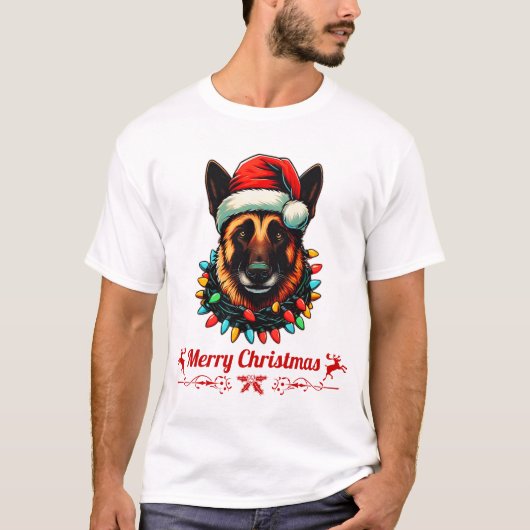 Belgian Malinois Christmas Pet Xmas T-shirt (Voorkant)