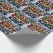 Belgian Malinois Christmas Red Truck Holiday Cadeaupapier (Hoek)