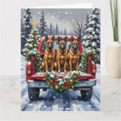 Belgian Malinois Christmas Red Truck Holiday Kaart (Voorkant)