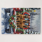 Belgian Malinois Christmas Red Truck Holiday Legpuzzel (Horizontaal)