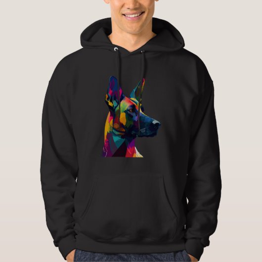 Belgian Malinois  Colorful Pop Belgian Malinois Hoodie (Voorkant)